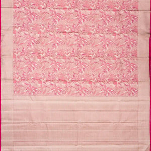 Dusty Pink Handloom Kanchipuram Silk Saree With Abstract Floral Motifs