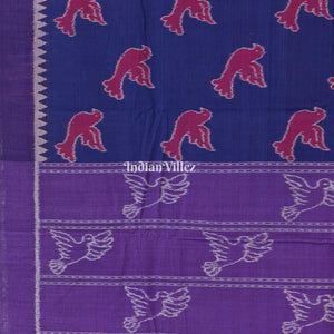 Blue Odisha Ikat Sambalpuri Pure Cotton Saree
