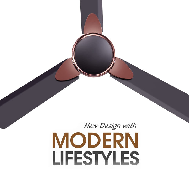 Candes Floreo 1200mm/48 inch High Speed 405 RPM Anti-dust Designer 3 Star Rated Ceiling Fan With 2 Yrs Warranty (Coffee Brown, Pack of 1)