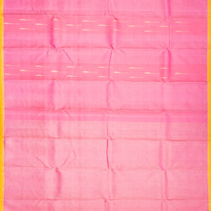 Bubblegum Pink Handloom Kanchipuram Silk Saree With Stripes & Buttas