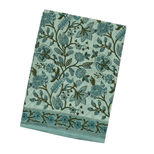 Light Blue Woven Jaipur Cotton Saree With Printed Floral Motifs