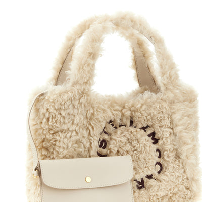 Stella Mccartney Shearling Logo Shopping Bag