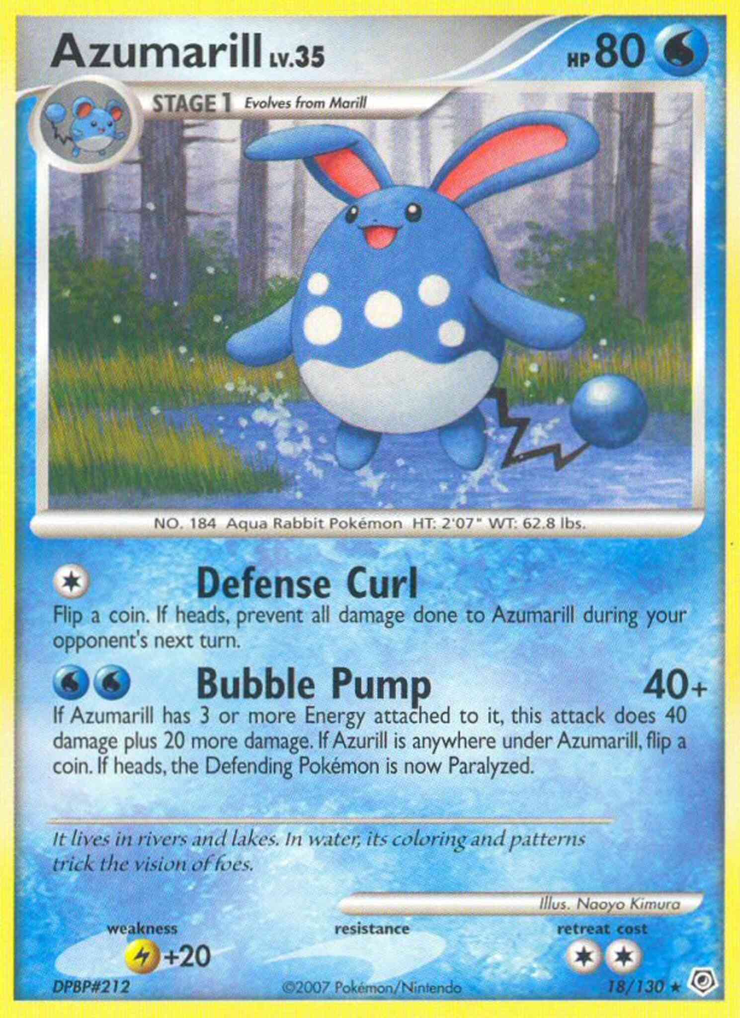 Azumarill - 18/130 - Rare [dp1-18] [Reverse Holo]