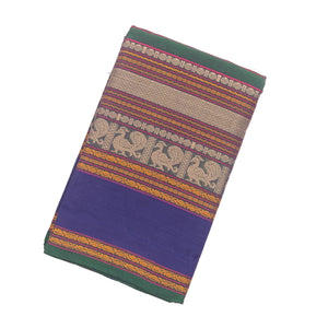 Magenta Handloom Kanchi Cotton Saree With Contrast Border