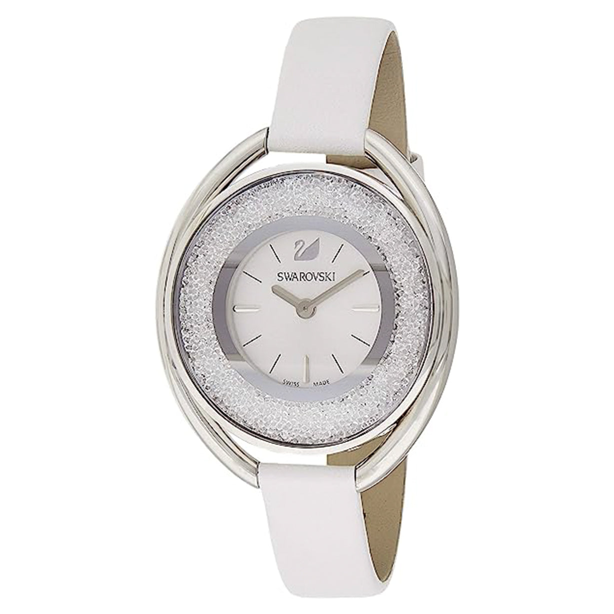 Swarovski Crystalline Oval Silver Dial Women 37mm