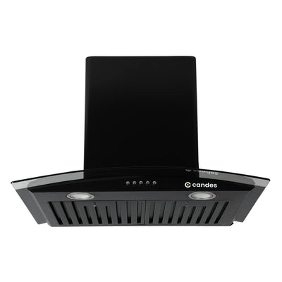 Blaze Kitchen Chimney with Stainless Steel Baffle Filters, Push Button Control, (Black)