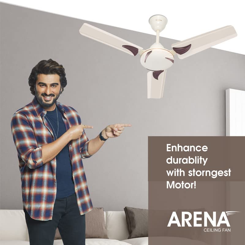 Candes Arena 900mm Ceiling Fan High Speed Anti-dust Decorative 3 Star Rated Ceiling Fan 2 Yrs Warranty (Ivory, 900mm)