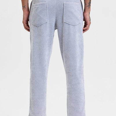 Light Grey Corduroy Relaxed Fit Trousers