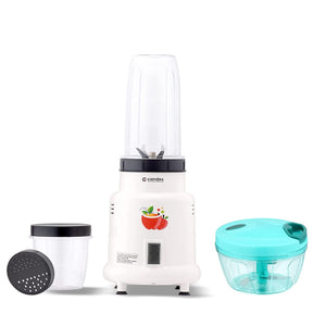 Candes Hector Nutri Blender Complete Kitchen Machine, 22000 RPM, SS Blades, 2 Unbreakable Jars, 1 Years Warranty, 400-Watts (White) + Quick Hand Vegetables & Fruits Chopper - Green (Super Combo)