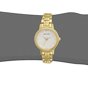 Sonata White Dial & Golden Stainless Steel Strap