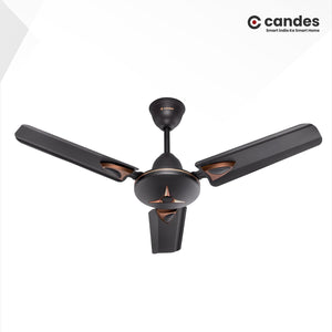 Candes Amaze 900mm High-Speed Decorative Ceiling Fans for Home | BEE 3 Star Rated 405 RPM Anti-Dust | 2 Years Warranty (Coffee Brown) Pack of 1