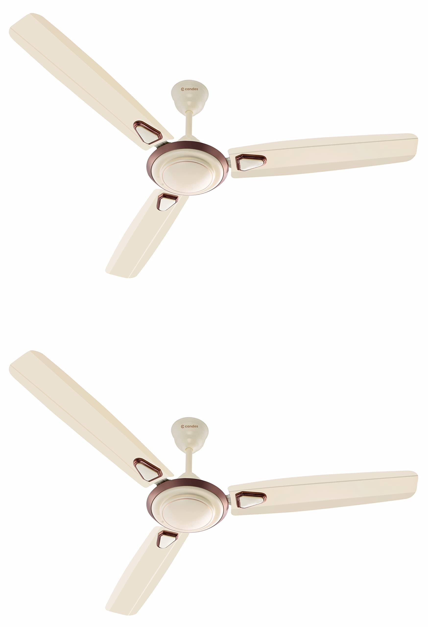 Candes Breeza 1200mm/48 inch High Speed Anti dust Decorative 5 Star Rated Ceiling Fan 400 RPM with 3 Years Warranty (Pack of 1,Coffee Brown) (Ivory, Pack of 2)