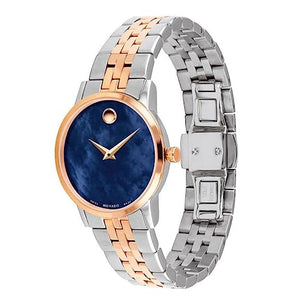 Movado Museum Classic Blue Mother Of Pearl Dial Women 28mm