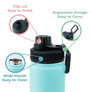 The Better Home Bolt | 710ml Stainless Steel Insulated Sipper Water Bottle|Thermos Hot and Cold Water Flask|Sipper Bottle for Adults and Kids|Steel Bottle for Gym Office Home|Pink-Blue
