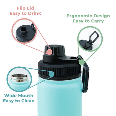The Better Home Bolt | 710ml Stainless Steel Insulated Sipper Water Bottle|Thermos Hot and Cold Water Flask|Sipper Bottle for Adults and Kids|Steel Bottle for Gym Office Home|Pink-Blue