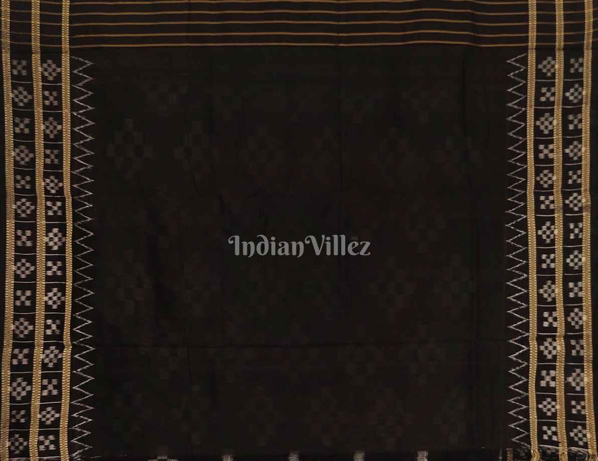 Black White Pasapali Khandua Silk Saree