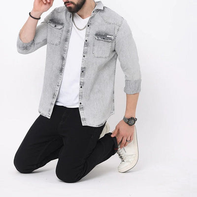 Premium RFD Cotton Shirt For Man (Light Grey)