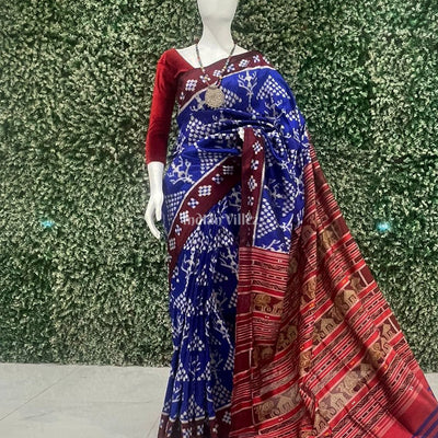 Blue Tribal & Jhoti Contemporary Silk Saree