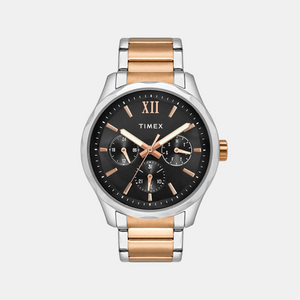 Fashion Men Quartz Black Dial Chronograph Stainless Steel Watch TW0TG7617
