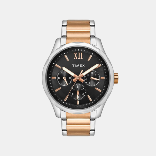 Fashion Men Quartz Black Dial Chronograph Stainless Steel Watch TW0TG7617