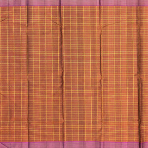 Taupe Handloom Kanchipuram Silk Saree With Checks