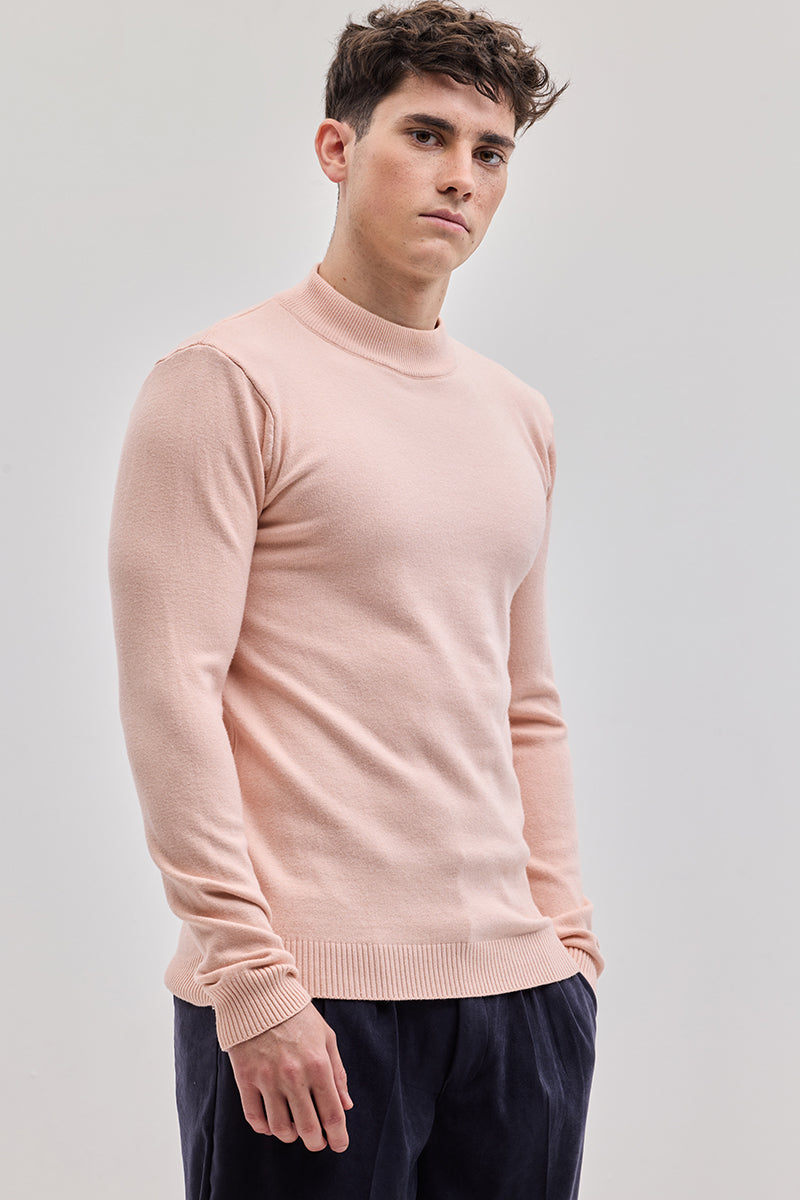 Light Pink Knitted Sweatshirt