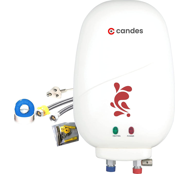 Candes Geyser 1 Litre | 2 Years Warranty | Water Heater For Home, Water Heater, Instant Geyser, Instant Water Heater, Water Geyser, Heater For Water Heating, Electric Geyser, 3000 W - Insta (Ivory)