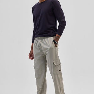 Light Grey Relaxed Fit Parachute Pants