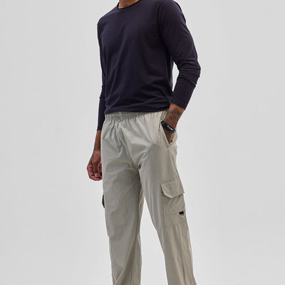 Light Grey Relaxed Fit Parachute Pants