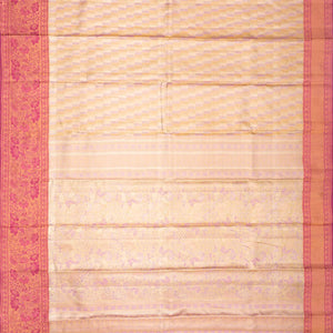 Baby Pink Handloom Kanchipuram Silk Saree With Zari Motifs