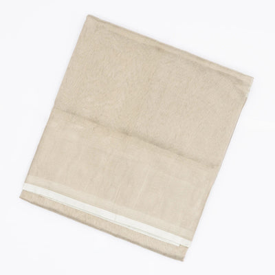 Taupe Handloom Plain Uppada Silk Saree With Gold Zari Border