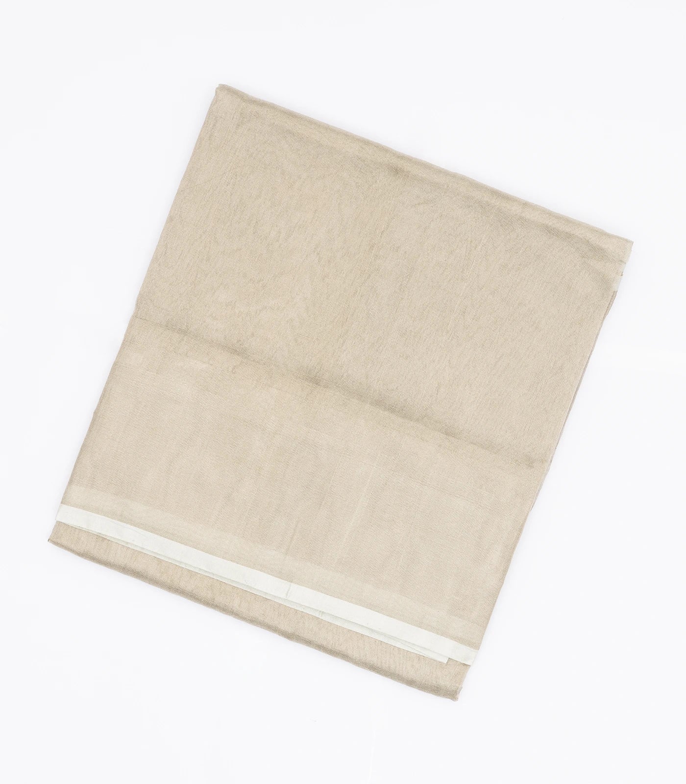 Taupe Handloom Plain Uppada Silk Saree With Gold Zari Border