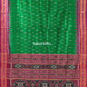 Green Mayur Chandrika Khandua Silk Saree