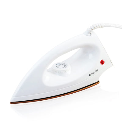 Candes Iron Press | 2 Year Warranty | Iron box, Electric iron, Dry Iron, Electric Iron Press for Clothes, EI107 1000-Watt, Light Weight Electric Dry Iron 100% Non-Stick Teflon Coating (White)