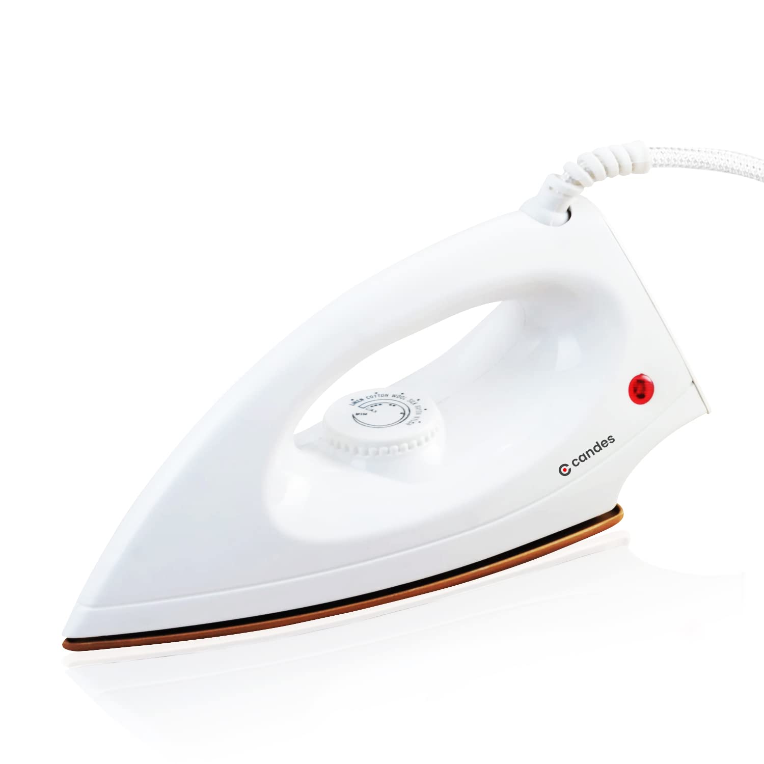 Candes Iron Press | 2 Year Warranty | Iron box, Electric iron, Dry Iron, Electric Iron Press for Clothes, EI107 1000-Watt, Light Weight Electric Dry Iron 100% Non-Stick Teflon Coating (White)