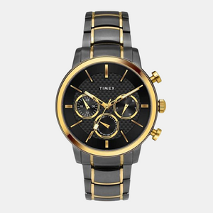 Fashion Men Quartz Black Dial Chronograph Stainless Steel Watch TWEG20204