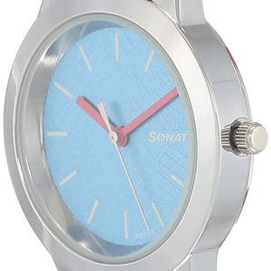 Splash Blue Dial & Bubble Gum Pink Leather Strap