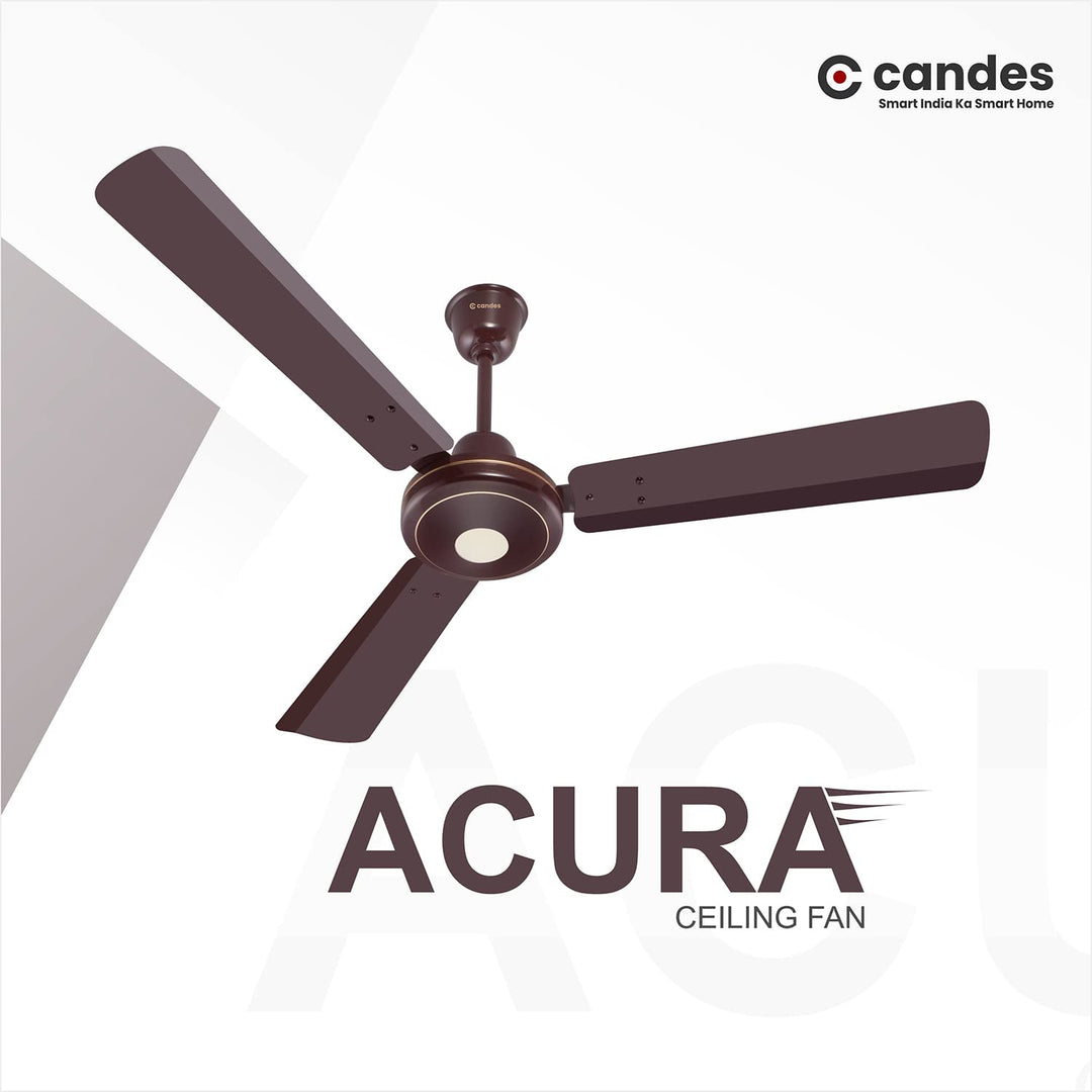 Candes Acura BLDC 5 Star Energy Saving High Speed Ceiling Fan For Home with Remote, 1200 mm (Acura-Brown)