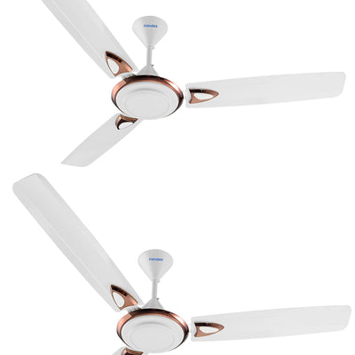 Candes Breeza 1200mm/48 inch High Speed Anti dust Decorative 5 Star Rated Ceiling Fan 400 RPM with 3 Years Warranty (Pack of 1,Coffee Brown) (White, Pack of 2)