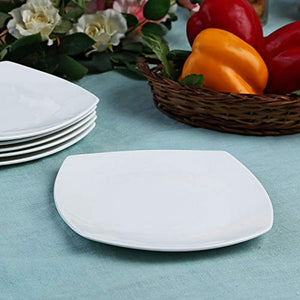 Clay Craft Ceramic Basic Quarter Plate Zen Square |  White | 1 Pc