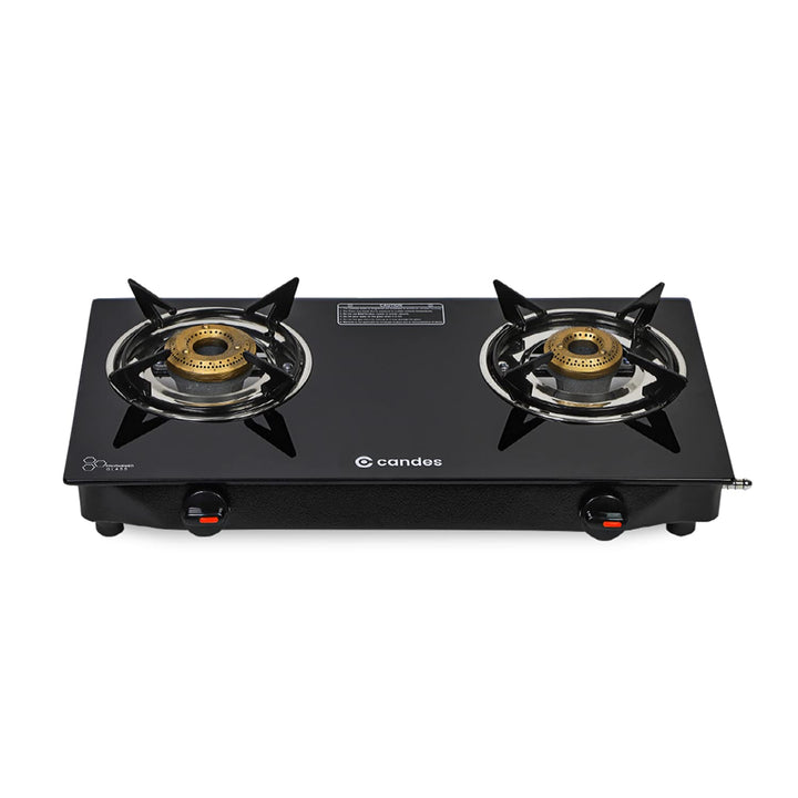 Candes Flame Glass Top Gas Stove, Manual Ignition, Black (ISI Certified | With 12 Months Warranty (4 Burner)