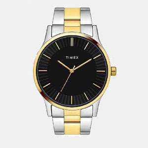 Fashion Unisex Quartz Black Dial Analog Stainless Steel Watch TW0TG8307