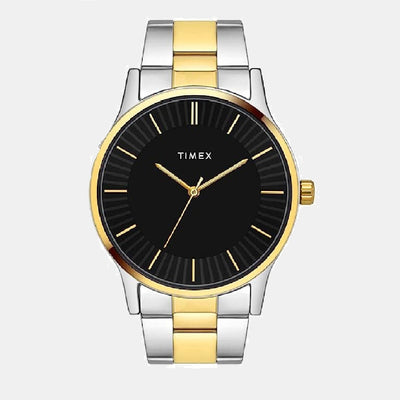 Fashion Unisex Quartz Black Dial Analog Stainless Steel Watch TW0TG8307