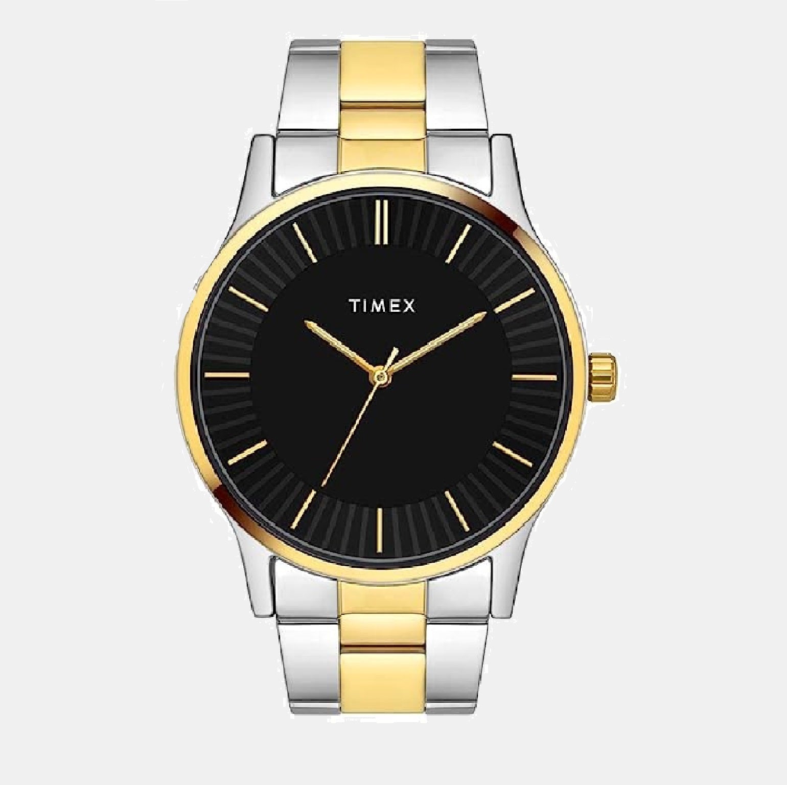 Fashion Unisex Quartz Black Dial Analog Stainless Steel Watch TW0TG8307