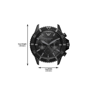 Emporio Armani Diver Black Dial Men 43mm