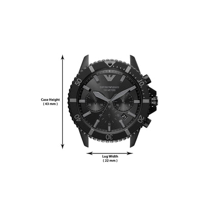 Emporio Armani Diver Black Dial Men 43mm