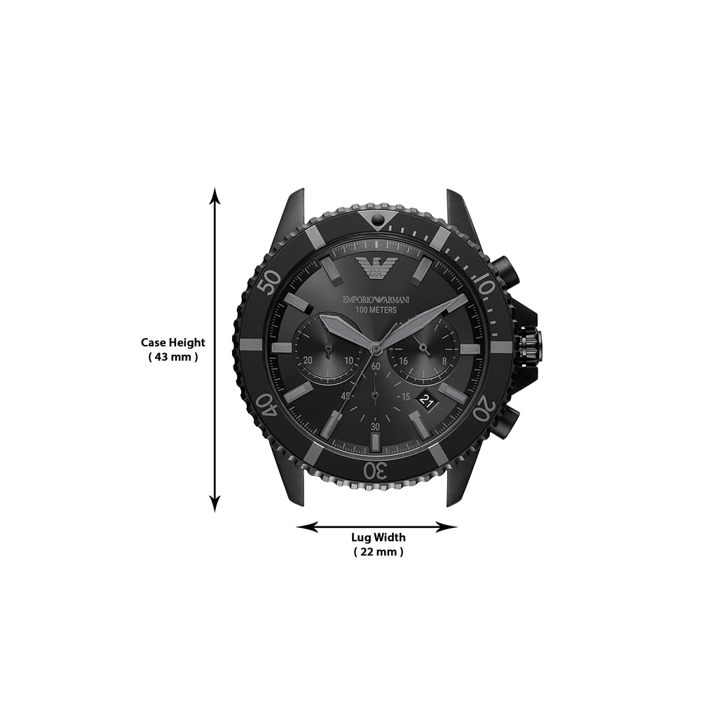 Emporio Armani Diver Black Dial Men 43mm