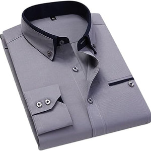 Pick Any One Down Collar Cotton Blend Solid Shirt For Man