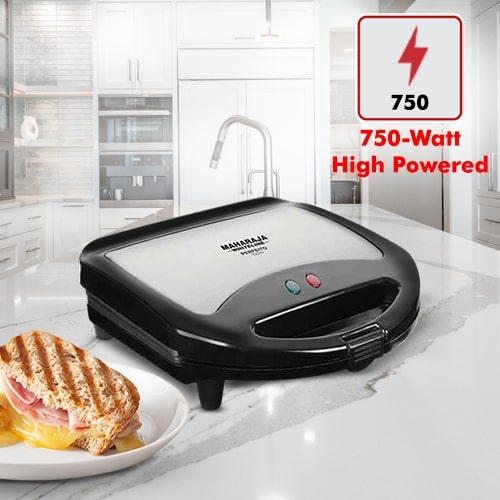 Maharaj Perfeito Breakfast 750 Watts Grill Sandwich Maker | Silver & Black