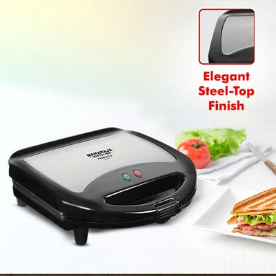 Maharaj Perfeito Breakfast 750 Watts Grill Sandwich Maker | Silver & Black
